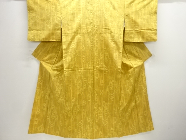 変わり観世水模様織出し手織り紬着物